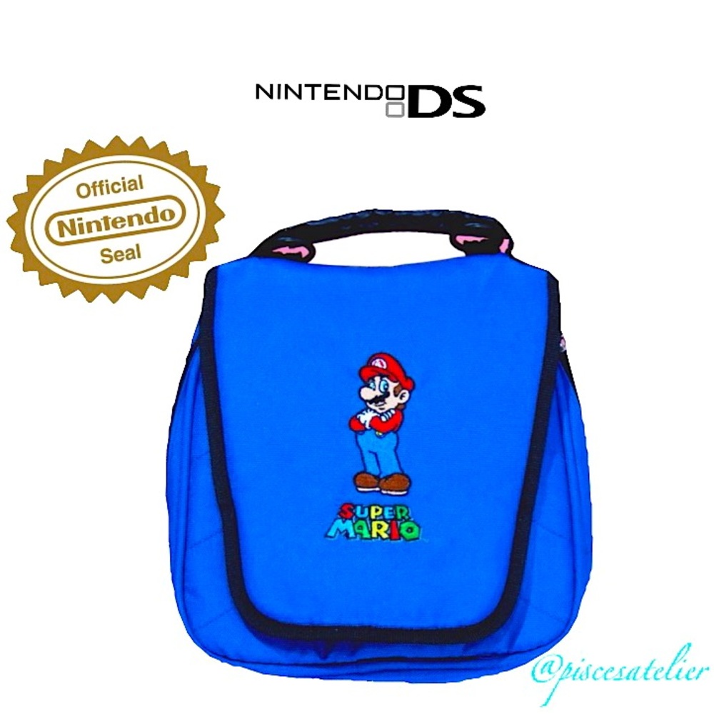 Nintendo DS Blue Super Bros. Carrying Zippered Travel Case Pouch Bag